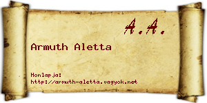 Armuth Aletta névjegykártya