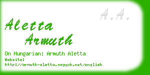 aletta armuth business card